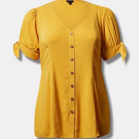 torrid Tops - Torrid Mustard Button-Up Top